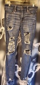 American Eagle Distressed Jegging Crop